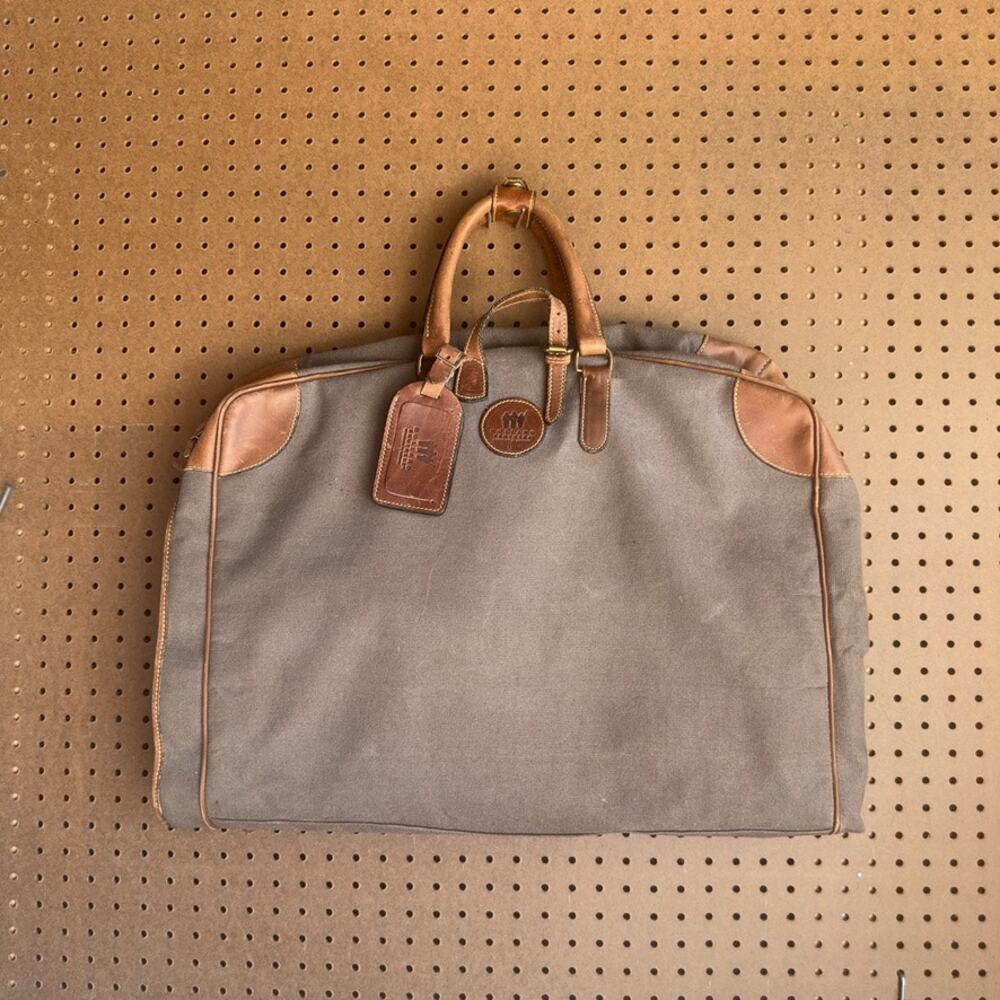 Holland Brothers Canvas Leather Garment Bag Travel